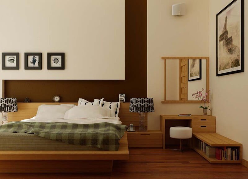 Giường tầng kiểu Nhật với tông màu ấm