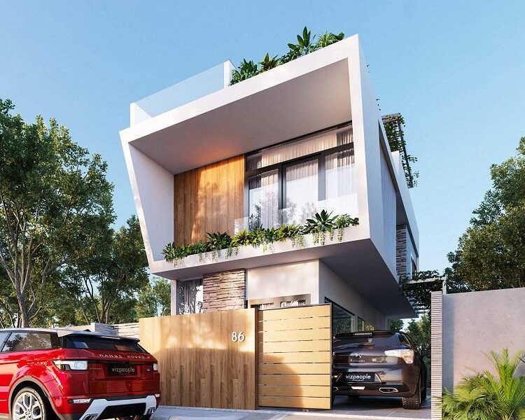 mẫu nhà 2 tầng 6x15m