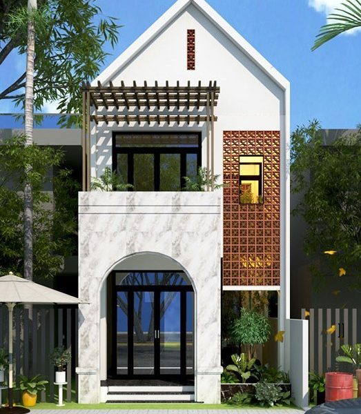 Mẫu nhà 2 tầng 5x16m 3 phòng ngủ